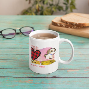 Caneca De Café Amor Paz Shih tzu Dia dos Namorados Amante de Cach