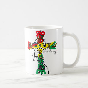 CANECA DE CAFÉ AMOR & PEACE-CROSS