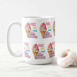 Caneca De Café amor pela paz e sorvete