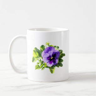 Caneca De Café Amor-Perfeito em Dois Tons de Roxo