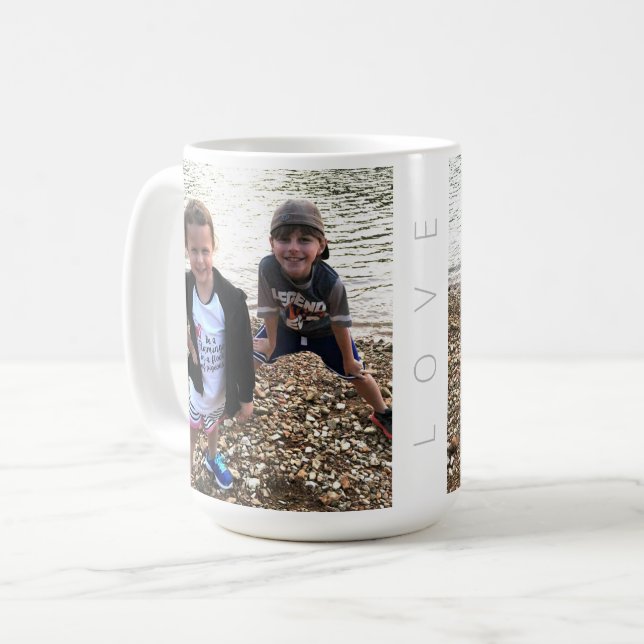 Caneca De Café Amor personalizado de fotos (Frente Esquerda)