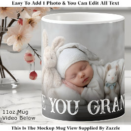 Caneca De Café Amor Personalizado em Negrito para Vovô com Uma Fo