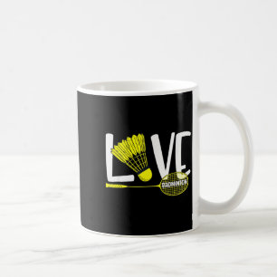 Caneca De Café Amor Peteca Cute Racket E Ventoinha Fã De Esportes