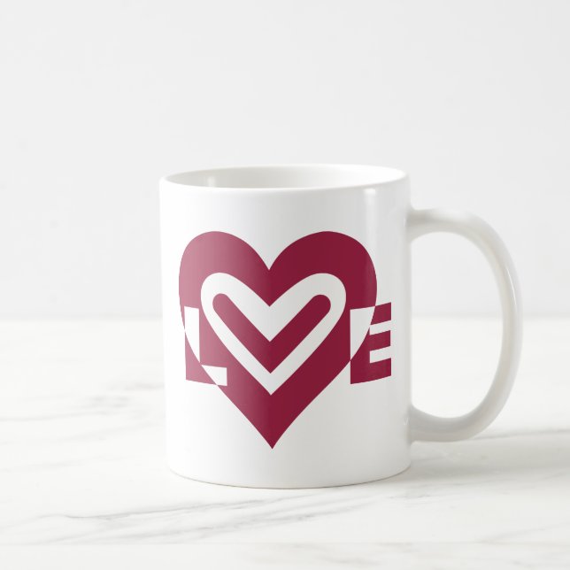 Caneca De Café Amor por Roxo de Vinho (Direita)