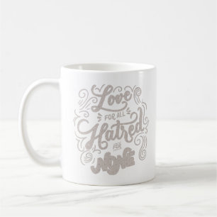 Caneca De Café amor por todo ódio por ninguém