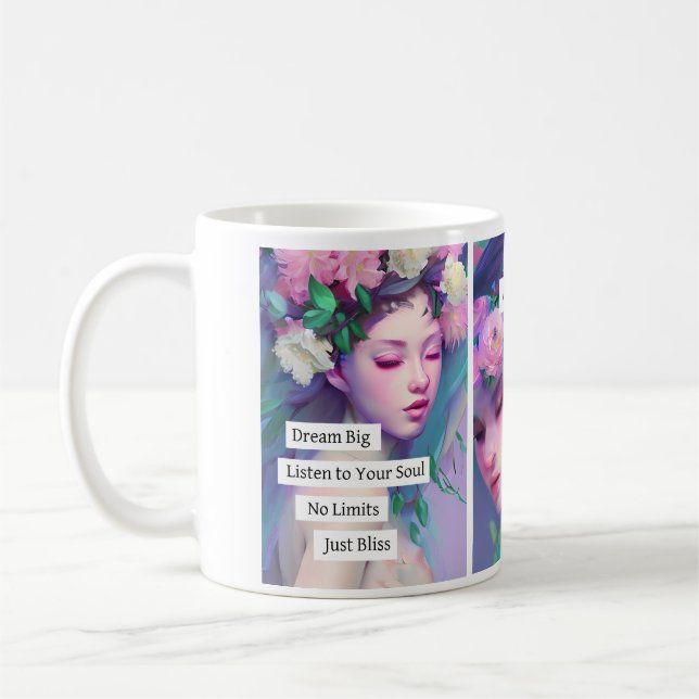 Caneca De Café Amor Profundamente Inspirador Aspas Vitorianas (Esquerda)