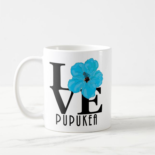 Caneca De Café AMOR Pupukea Havaí 11oz (Esquerda)