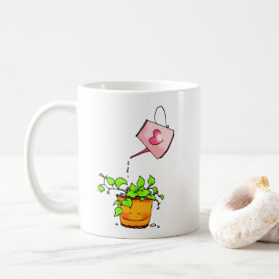 Caneca De Café Amor Regado, Planta Feliz em Casa