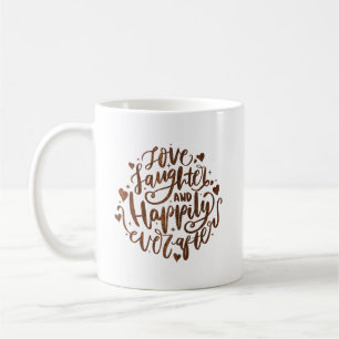 Caneca De Café amor riso e alegria para sempre