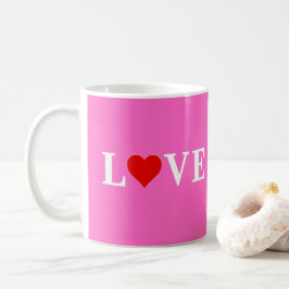 Caneca De Café AMOR Rosa Elegante Romântico