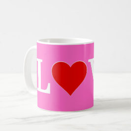 Caneca De Café Amor rosa Elegante romântico