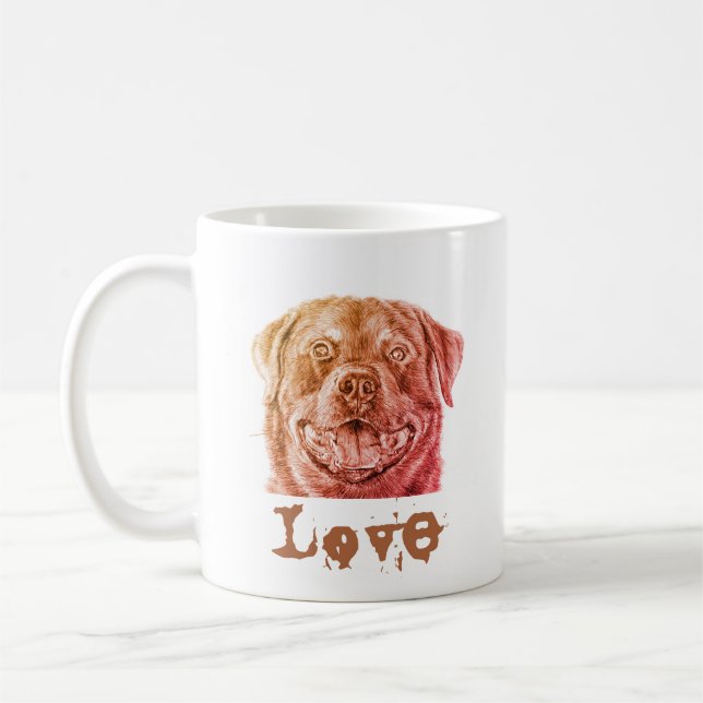 Caneca De Café Amor Rottweiler (Esquerda)