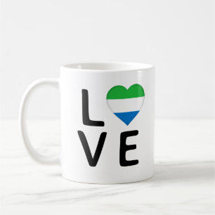 Caneca De Café Amor - Serra Leoa Bandeira