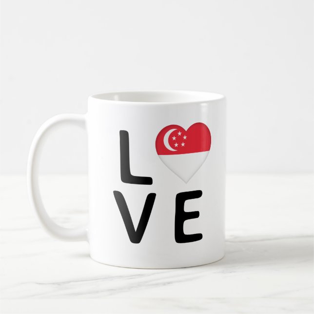 Caneca De Café Amor - Sinalizador de Singapura (Esquerda)