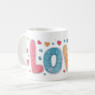 Caneca De Café Amor - Slogan Colorido