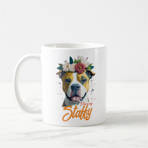 Caneca De Café Amor Staffordshire Bull Terrier - Eu Amo Meu Staff