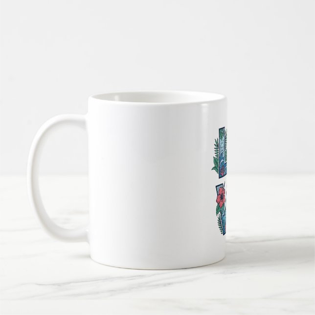 Caneca De Café Amor Tartaruga Mar Terra Tropical (Esquerda)