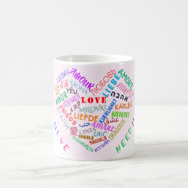 Caneca De Café Amor Texto Café Mug Presente com Coração