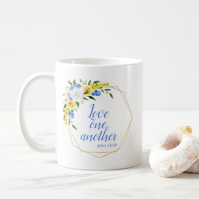 Caneca De Café Amor Um Outro Floral (Com Donut)