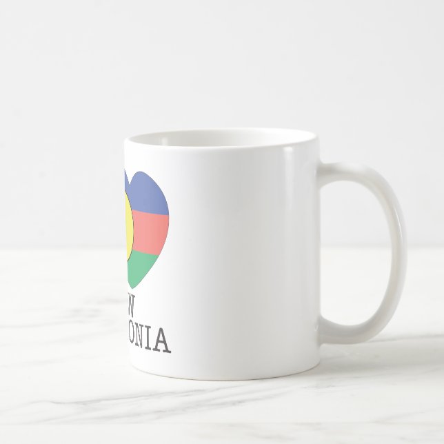 Caneca De Café Amor v2 de Nova Caledônia (Direita)
