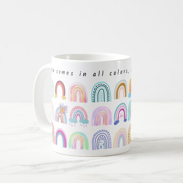 Caneca De Café Amor vence - Arco-íris (Frente Esquerda)