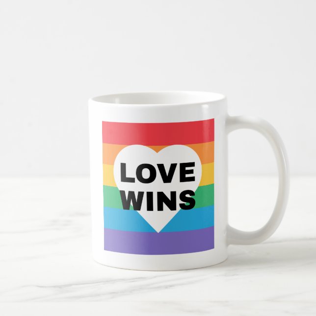 Caneca De Café Amor vence | ORGULHO GAY (Direita)