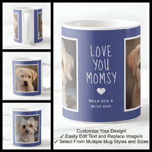 Caneca De Café Amor Você Mãe Cachorrinho Fotos Moderno Azul C49 &