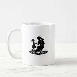 Caneca De Café Amor Você Mamãe Silhueta Design Dia das Mães