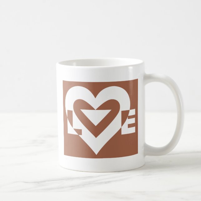 Caneca De Café Amor White em Brown (Direita)