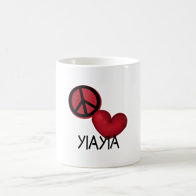 Caneca De Café Amor YiaYia da paz (Centro)