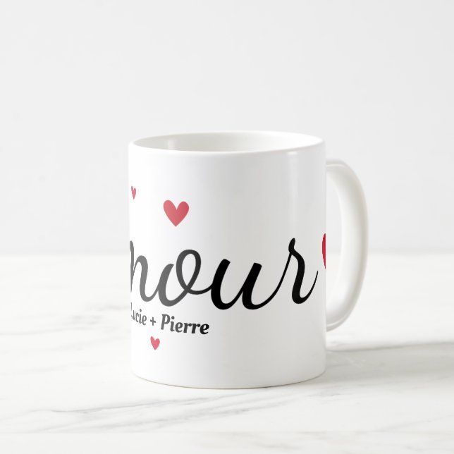 Caneca De Café Amour et coeur (Frente Esquerda)