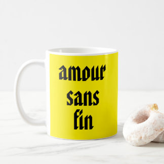 Caneca De Café Amour Sans Fin (Amor Sem Fim) Citação Francesa