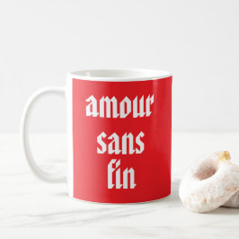 Caneca De Café Amour Sans Fin (Amor Sem Fim) Citação Francesa