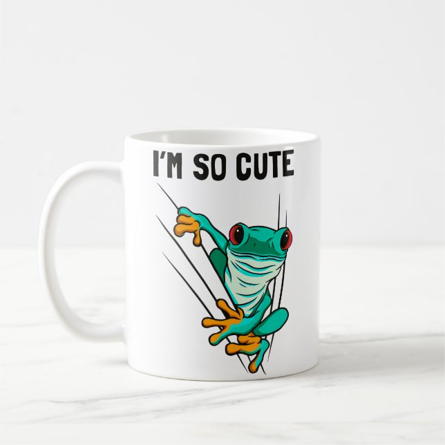 Caneca De Café Amphibian Lurche Cute Green Frog (Esquerda)