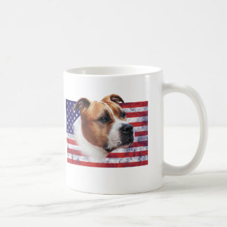Caneca De Café AmStaff EUA flag grunge //TAÇA CUP