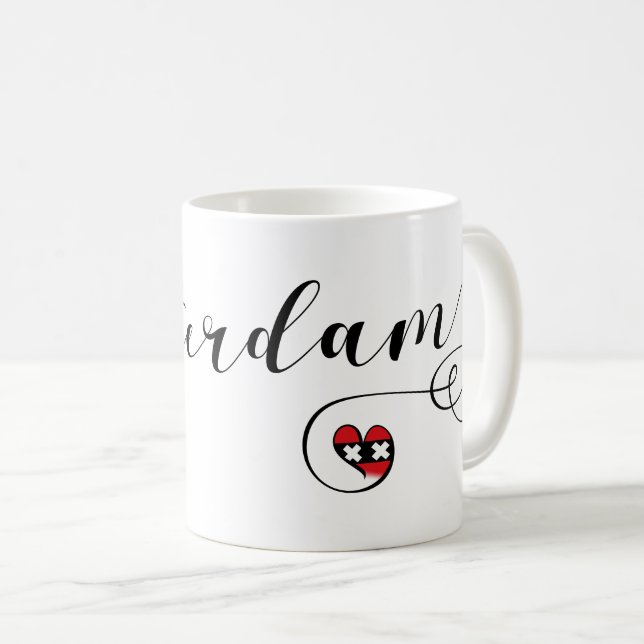 Caneca De Café Amsterdam Heart Mug, Países Baixos (Frente Esquerda)