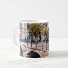 Caneca De Café Amsterdam Holland Watercolor World Viagem Art