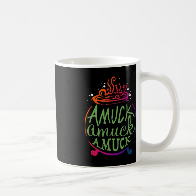 Caneca De Café Amuck Amuck Amuck Divertido Bruxa de Halloween Pre (Direita)