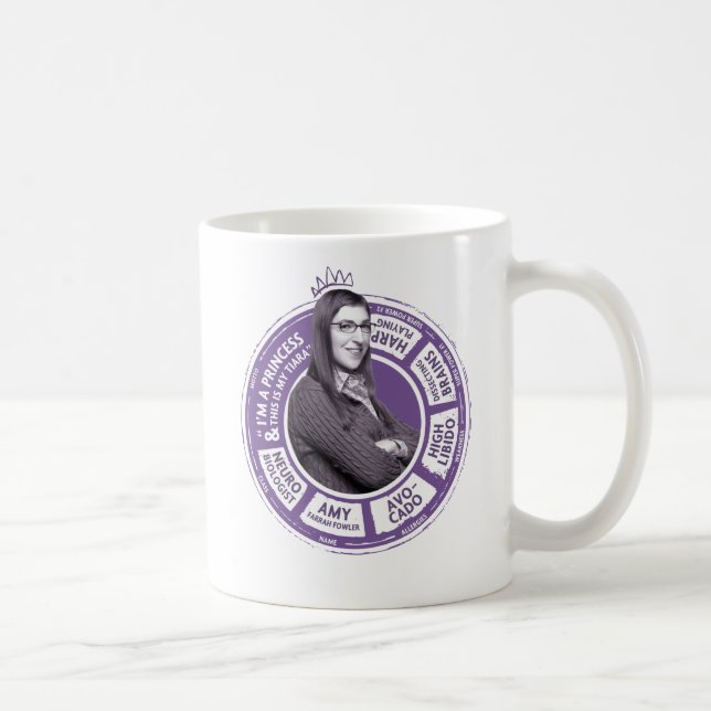 Caneca De Café Amy Farrah Fowler Info Graphic (Direita)