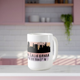 Caneca De Café Anaheim Skyline Latitude e Longitude