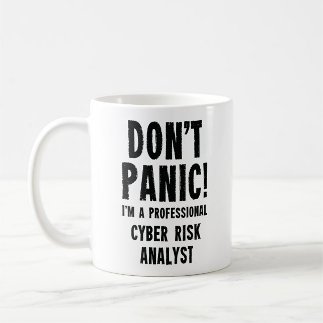 Caneca De Café Analista de Risco Cibernético (Esquerda)