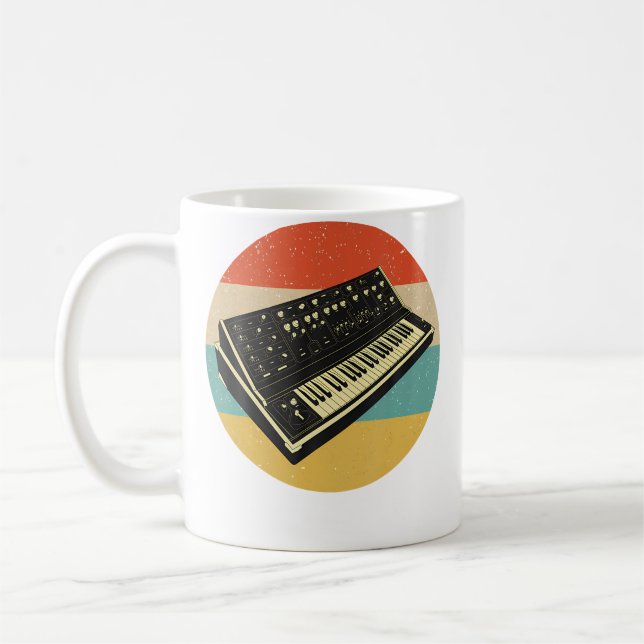 Caneca De Café Analog Retro Modular Synthesizer Keyboard Synthesi (Esquerda)