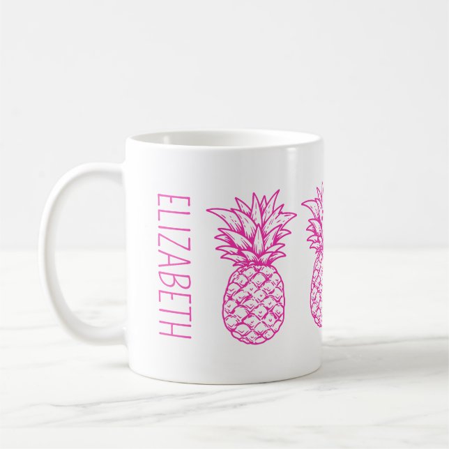 Caneca De Café Ananás Tropical de Pré-Pinhel Personalizado (Esquerda)