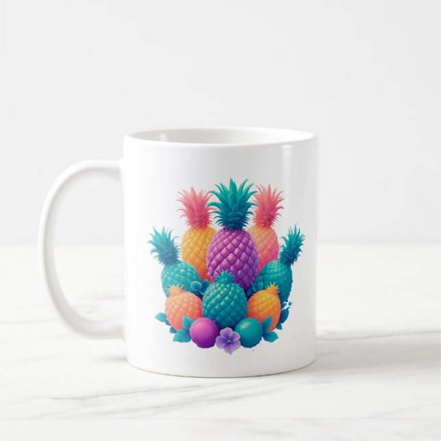 Caneca De Café Ananases coloridas (Esquerda)