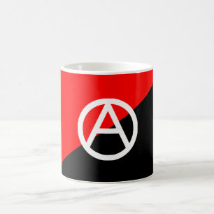 Caneca De Café Anarquia preto e branco vermelha da bandeira do