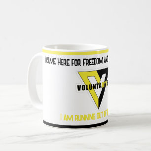 Caneca De Café Anarquia voluntarismo logótipo preto-amarelo-ouro