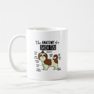 Caneca De Café Anatomia Bonita De Cães Engraçados Shih Tzu