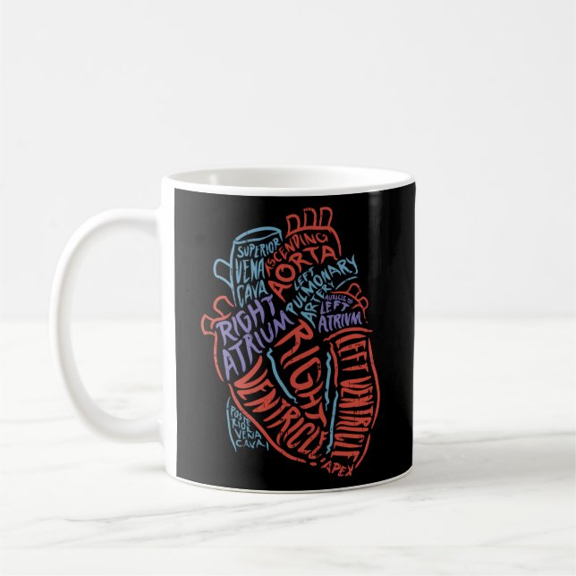 Caneca De Café Anatomia cardíaca Médico Biólogo Cardiovascular Mé (Esquerda)