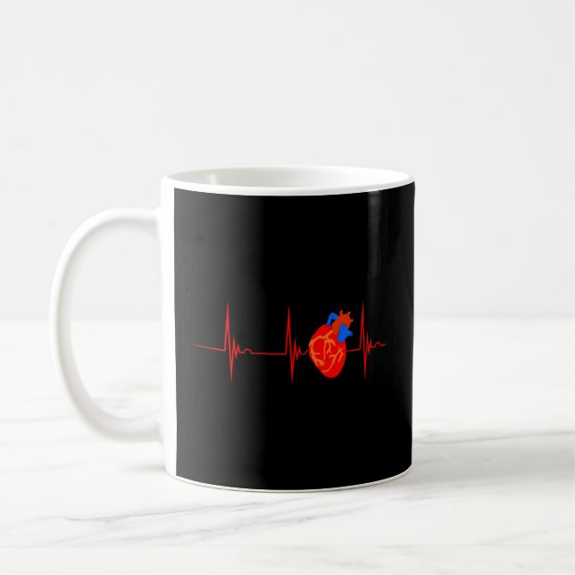 Caneca De Café Anatomia Cardiológica Ele Ritmo Ekg Pulso Nur Card (Esquerda)