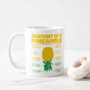 Caneca De Café Anatomia de um Abacaxi Piadas de Abacaxi Divertida